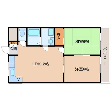 南生駒駅 徒歩8分 3階の物件間取画像